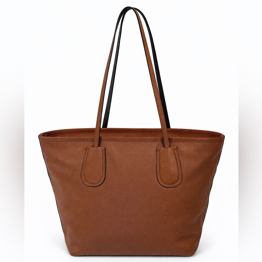 Coach Brown Leather Structured Tote Full Zip Shoulder Bag Everyday - Picture 5 of 15